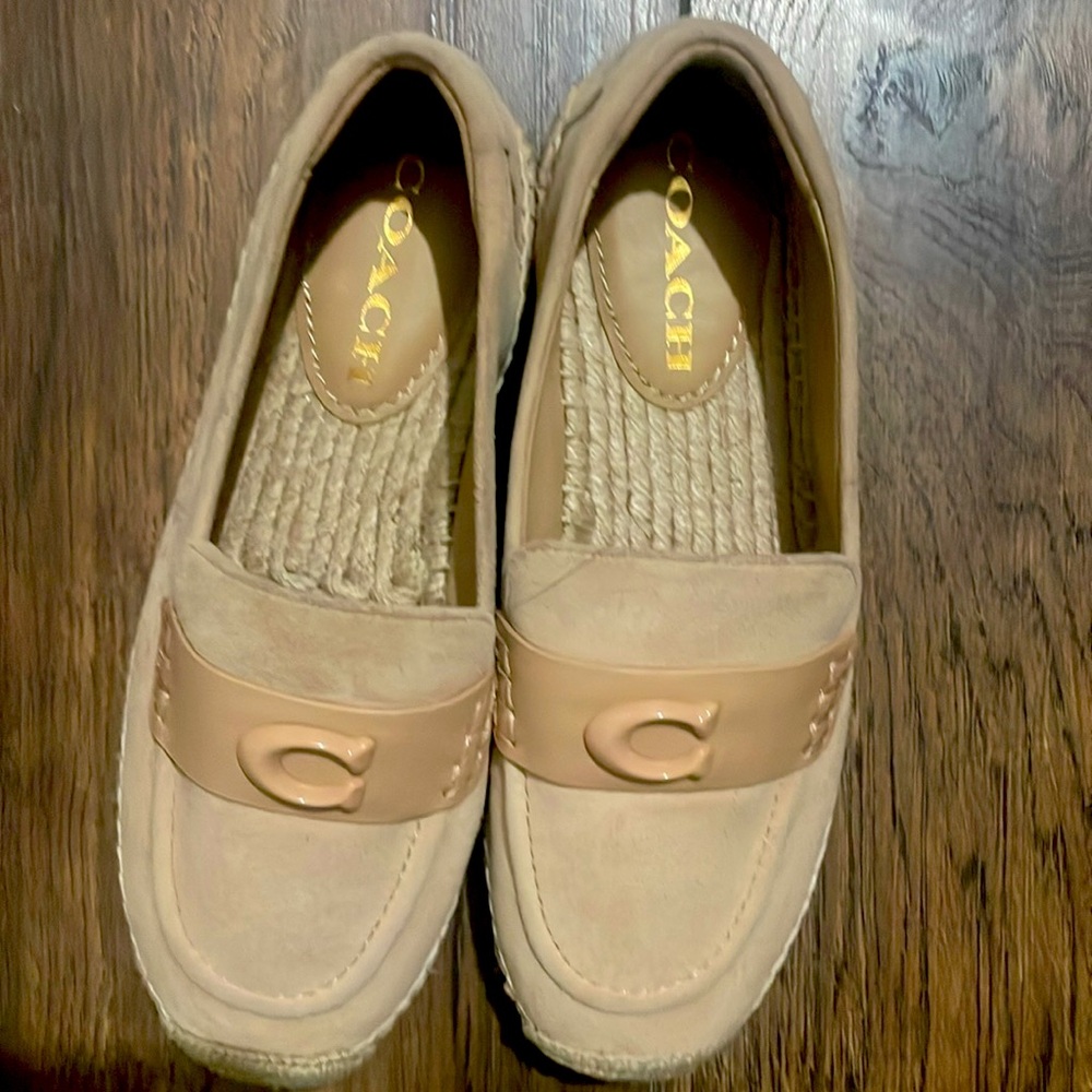 Size 6 Coach Cream loafers/ flats.